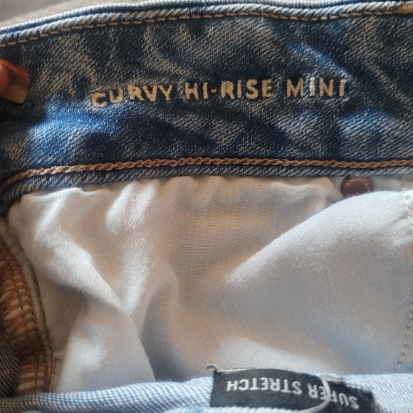 American Eagle Outfitters Light Blue Distressed Mini Skirt - Picture 7 of 7